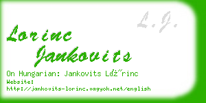 lorinc jankovits business card